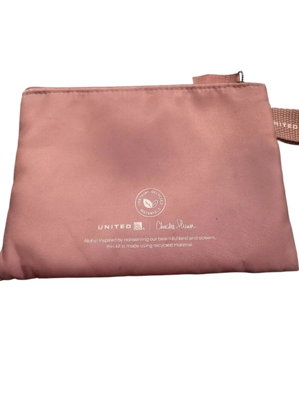 Christie Shinn United Airlines Royal Hawaiian Sunset Travel Pouch Tropical Zip